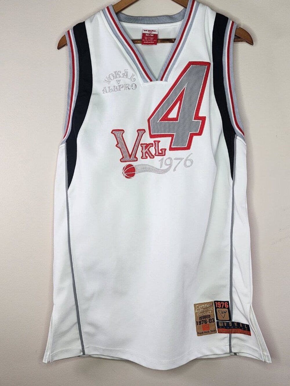 VOKAL x AllPro VKL 1976 Basketball Jersey — White, Size M | Nelly Y2K